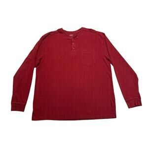 RedHead Shirt Mens XL Red Henley Long Sleeve Cotton Outdoors Hiking